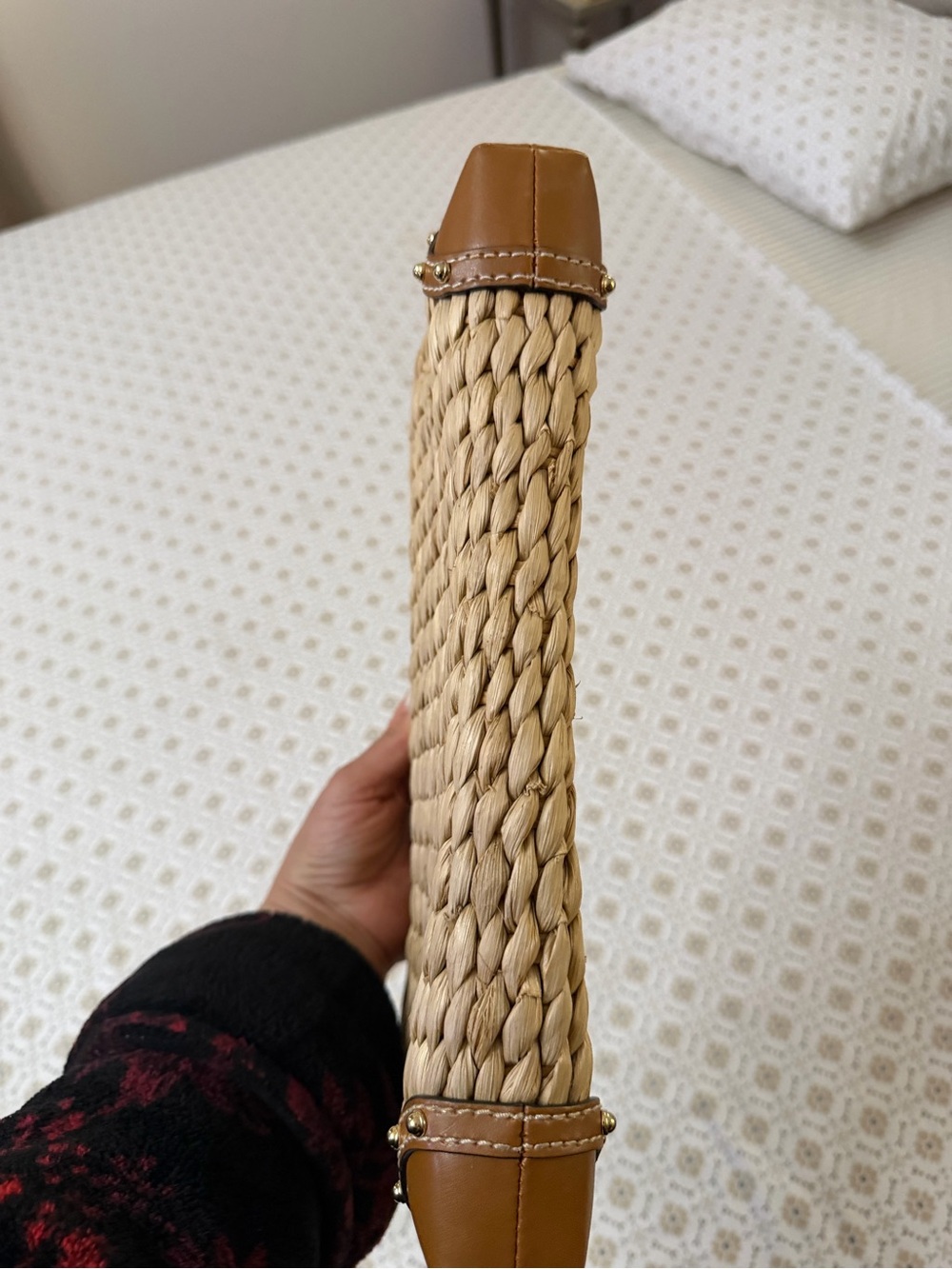Michael Kors Straw Wristlet with Pink & Green Watermelon Embroidery - Picture 3 of 8